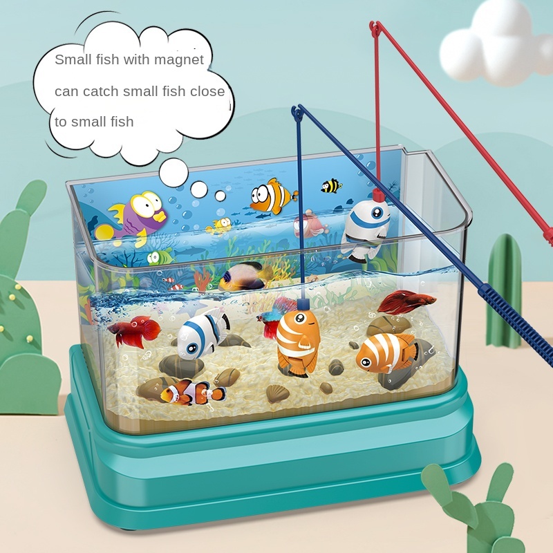 어린이용 낚시 게임 장난감, 3 세 교육용 마그네틱 게임 장난감, 물 테이블 낚시 장난감, 남아용 선물, 물고기 놀이, 물 장난감